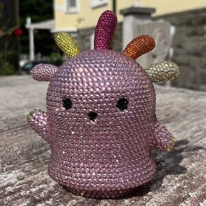 Rhinestone Bling Animal Crossing Pink Squeakoid Figurine